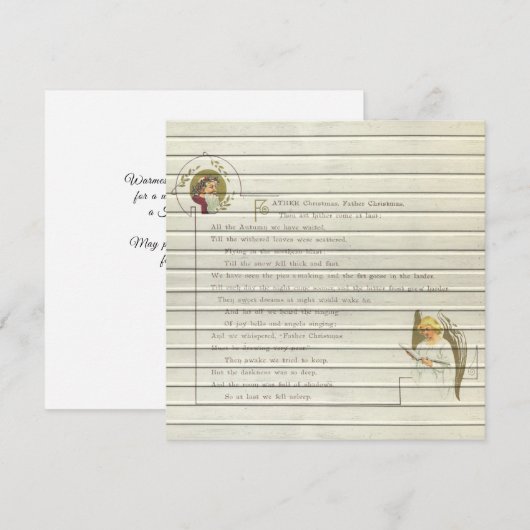 Retro |  kerst in religieuze zin feestdagenkaart (Voorkant / Achterkant)