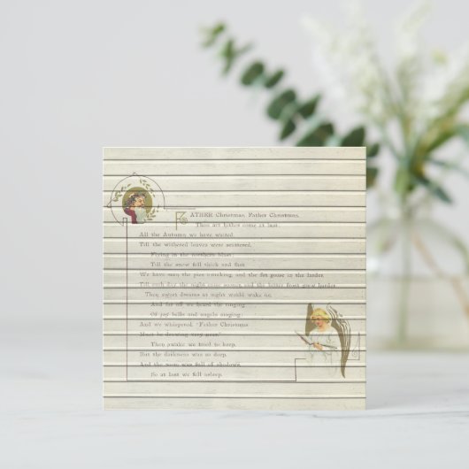 Retro |  kerst in religieuze zin feestdagenkaart (Staand voorkant)