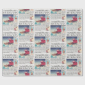 Retro Kerst Inpakpapier Krant Wrap (Vlak)
