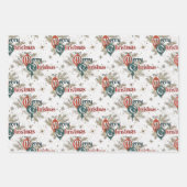 Retro  kerst inpakpapier vel (Voorkant)