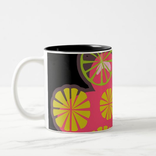 Retro Kerst juichen in elke beker Tweekleurige Koffiemok (Links)