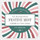 Retro Kerst Kaars Label Holiday Verpakking (Voorkant)