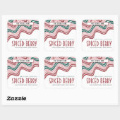 Retro Kerst Kaars Verpakking Rood Groen Groovy Vierkante Sticker (Vel)