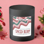 Retro Kerst Kaars Verpakking Rood Groen Groovy Vierkante Sticker