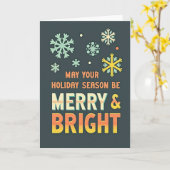 Retro Kerst Kaart (Gele Bloem)