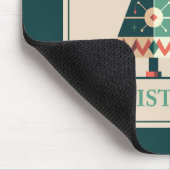 Retro kerst Kaart met geometrisch boomontwerp Muismat (Hoek)