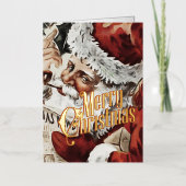 Retro Kerst Kaart Vrolijk Kerstfeest (Voorkant)