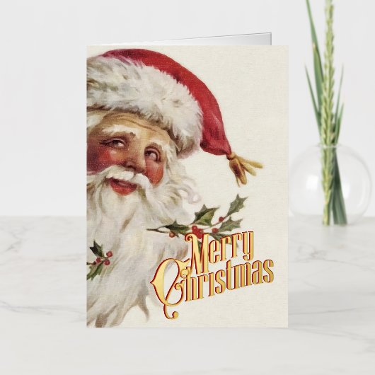 Retro Kerst Kaart  Vrolijk Kerstfeest (Voorkant)