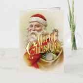 Retro Kerst Kaart Vrolijk Kerstfeest (Voorkant)