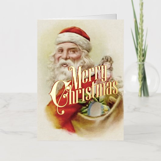 Retro Kerst Kaart  Vrolijk Kerstfeest (Voorkant)