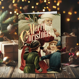 Retro Kerst Kaart  Vrolijk Kerstfeest