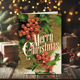 Retro Kerst Kaart  Vrolijk Kerstfeest