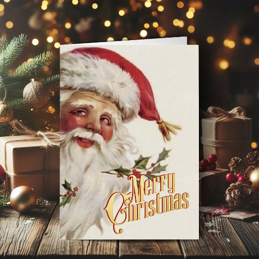 Retro Kerst Kaart Vrolijk Kerstfeest