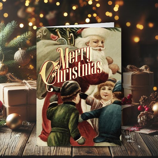 Retro Kerst Kaart Vrolijk Kerstfeest