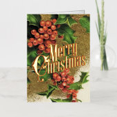 Retro Kerst Kaart Vrolijk Kerstfeest (Voorkant)