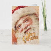 Retro Kerst Kaart Vrolijk Kerstfeest (Voorkant)