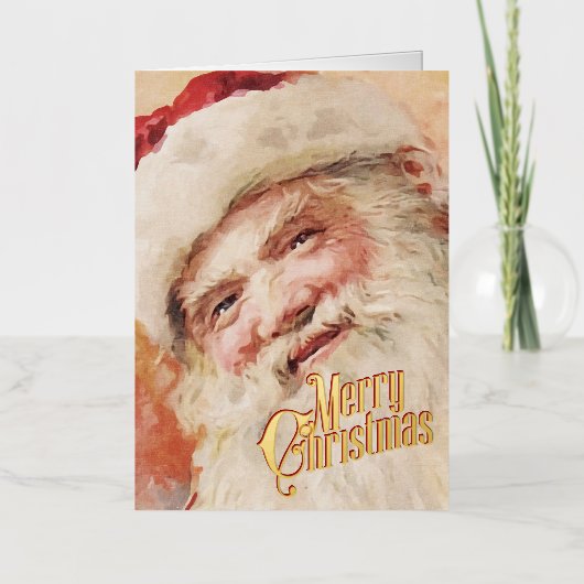 Retro Kerst Kaart  Vrolijk Kerstfeest (Voorkant)