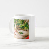 retro Kerst katje Koffiemok (Voorkant links)
