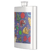 Retro Kerst  Kleurrijk Blauw Rood Groen Flacon (Links)