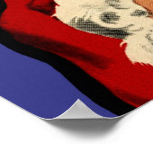 Retro Kerst  Kleurrijk Blauw Rood Groen Poster (Hoek)