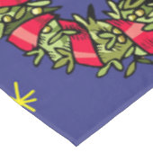 Retro Kerst Kleurrijk Blauw Rood Groen Tafelkleed (Gekanteld)