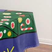 Retro Kerst Kleurrijk Blauw Rood Groen Tafelkleed (Voorbeeld)