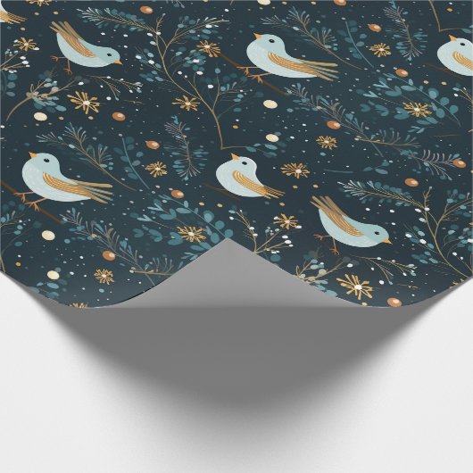 Retro Kerst Kolibrie Fa La Gift Wrap Cadeaupapier (Hoek)