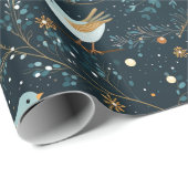 Retro Kerst Kolibrie Fa La Gift Wrap Cadeaupapier (Rol Hoek)