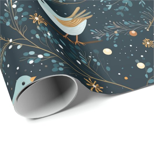 Retro Kerst Kolibrie Fa La Gift Wrap Cadeaupapier (Rol Hoek)