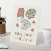 Retro Kerst Lelijke trui Wedstrijd Stemteken Reclamebord Met Voetstuk (Insitu)