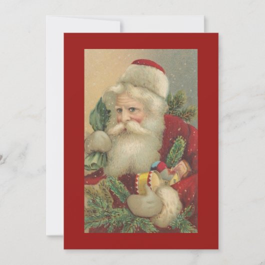 Retro  kerst met prettige feestdagen met speelgoed feestdagenkaart (Voorkant)