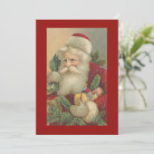 Retro  kerst met prettige feestdagen met speelgoed feestdagenkaart (Staand voorkant)