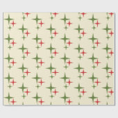 Retro Kerst Midden-Eeuw Moderne Atoomsterren Cadeaupapier (Vlak)
