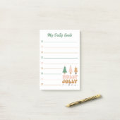 retro kerst mijn dagelijkse doelen planner gevoerd post-it® notes (Op bureau)