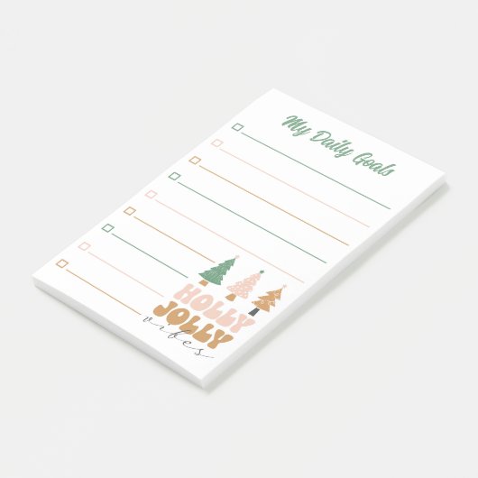 retro kerst mijn dagelijkse doelen planner gevoerd post-it® notes (Schuin)