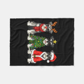 Retro Kerst Miniature Schnauzer Kerstman Rendier Fleece Deken (Voorkant (Horizontaal))