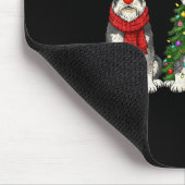 Retro Kerst Miniature Schnauzer Kerstman Rendier Muismat (Hoek)