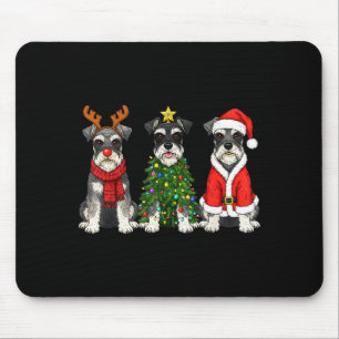 Retro Kerst Miniature Schnauzer Kerstman Rendier Muismat