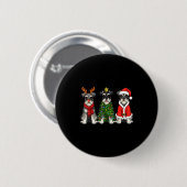 Retro Kerst Miniature Schnauzer Kerstman Rendier Ronde Button 5,7 Cm (Voorkant /achterkant)