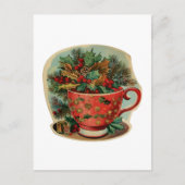 Retro kerst Mok stilleven Briefkaart (Voorkant)