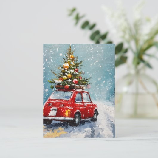 retro kerst | Nostalgische vakantie decor Briefkaart (Staand voorkant)