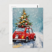  retro kerst | Nostalgische vakantie decor Briefkaart (Voorkant / Achterkant)