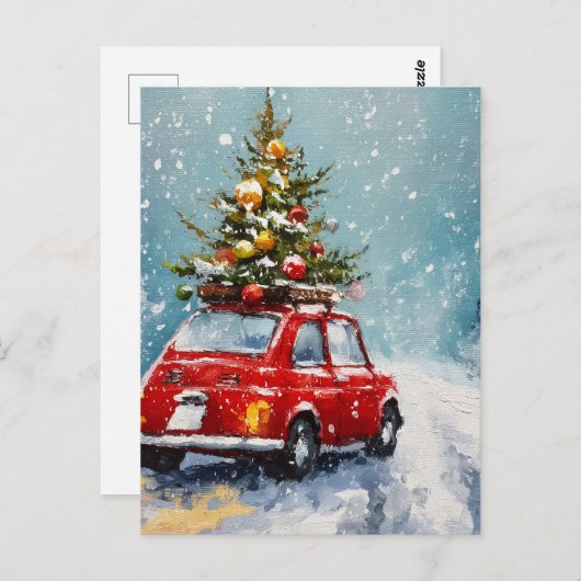 retro kerst | Nostalgische vakantie decor Briefkaart (Voorkant / Achterkant)