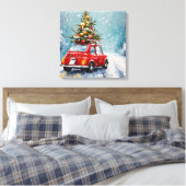  retro kerst | Nostalgische vakantie decor Canvas Afdruk (Insitu (Slaapkamer))