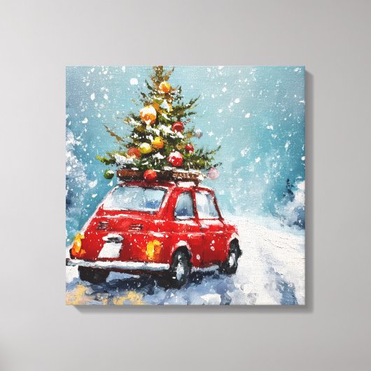  retro kerst | Nostalgische vakantie decor Canvas Afdruk (Voorkant)