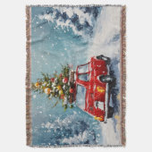  retro kerst | Nostalgische vakantie decor Deken (Voorkant Verticaal)