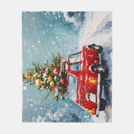  retro kerst | Nostalgische vakantie decor Fleece Deken