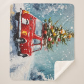  retro kerst | Nostalgische vakantie decor Sherpa Deken (Voorkant)