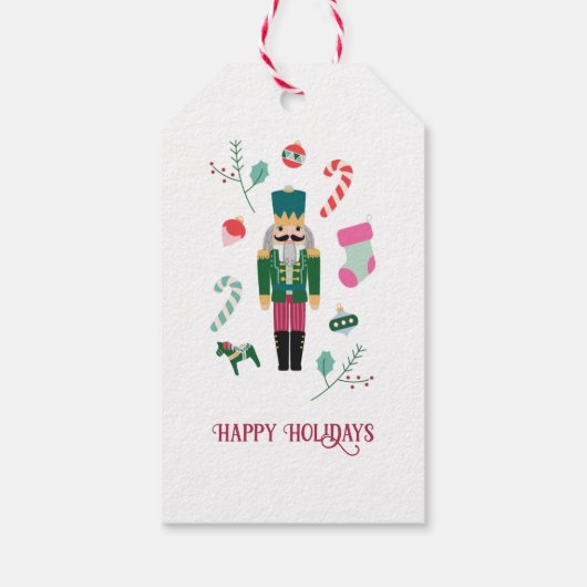 Retro Kerst Notenkraker Vakantie Cadeaulabel (Achterkant)