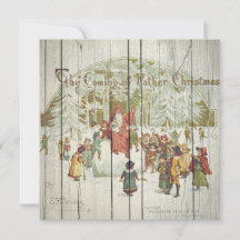 Retro  kerst op  hout